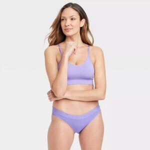 NWT Women's Cotton Stretch Bikini Underwear - Auden Lilac Purple